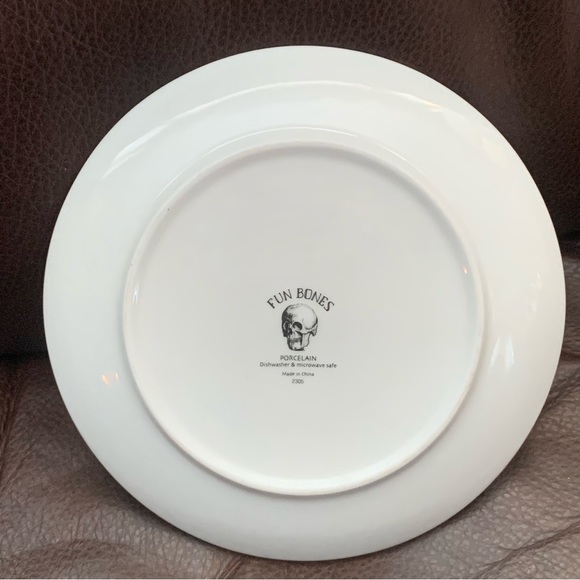 Fun Bones Dapper Skeleton Wedding Couple Halloween Salad Plate - Picture 9 of 10